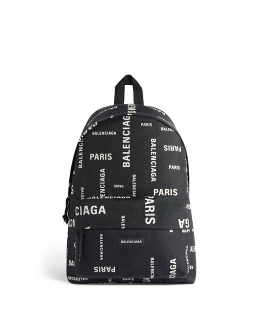 Balenciaga Black Explorer Logo-print Backpack for men