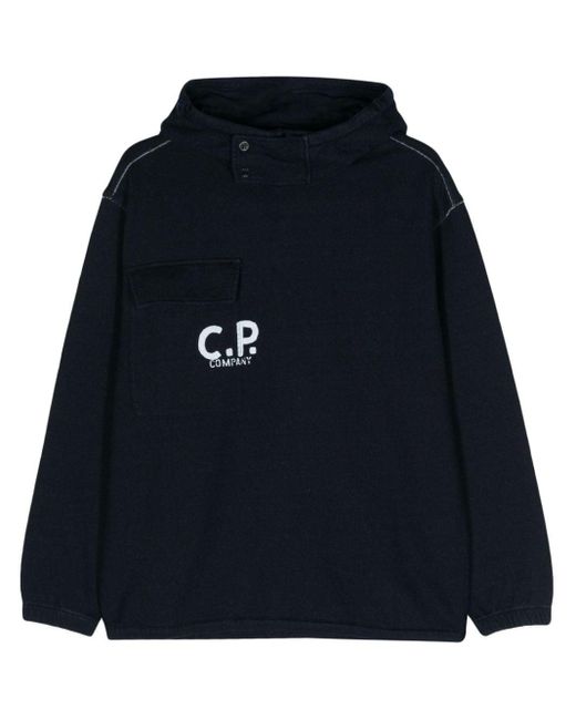 C P Company Hoodie mit Logo-Print in Blue für Herren