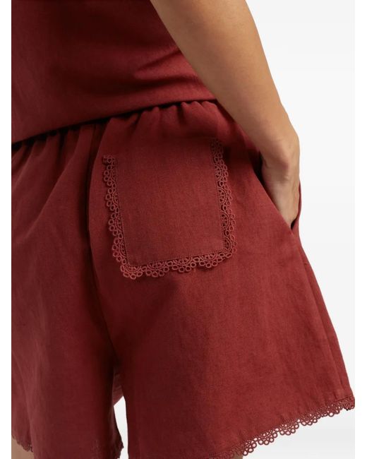 Chinti & Parker Red Shorts Mit Wellensaum