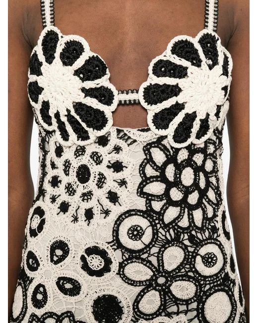 PATBO White Floral-Detail Mini Dress