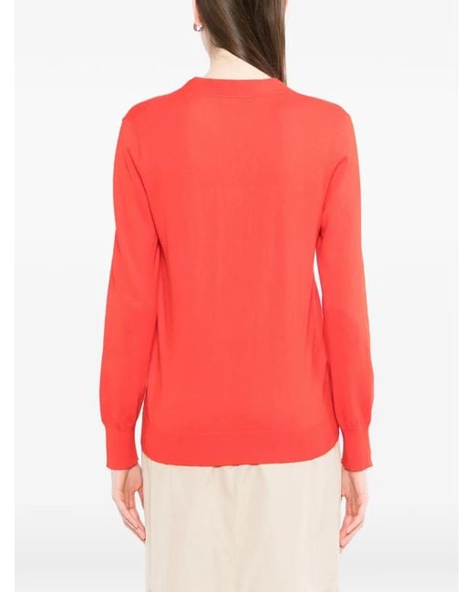 N.Peal Cashmere Red V-Neck Cardigan