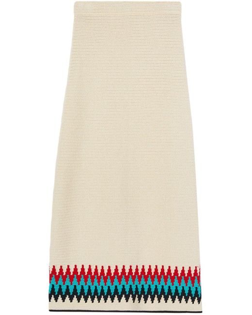 Jupe trapèze en coton à taille haute Jil Sander en coloris White