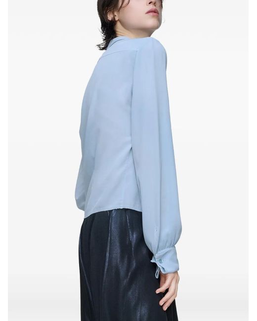 Maison Margiela Blue Pocket Long-Sleeved Shirt