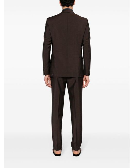 Corneliani Black Double-breasted Virgin Wool-blend Suit for men