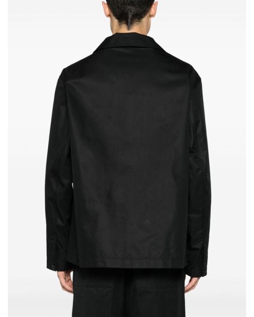 Lemaire Black Cotton Blend Multipocket Overshirt for men