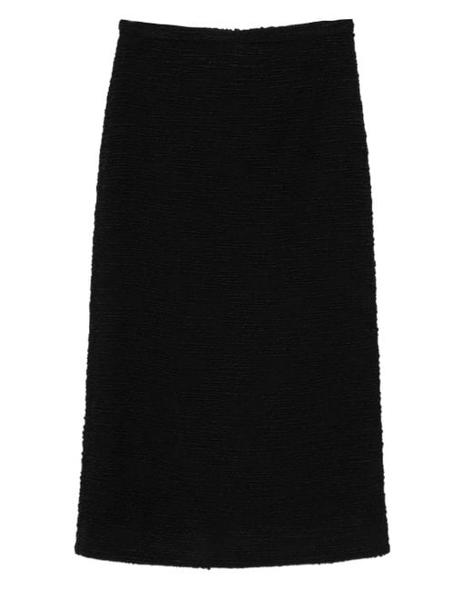 LIBEROWE Black Valerie Tweed Midi Skirt