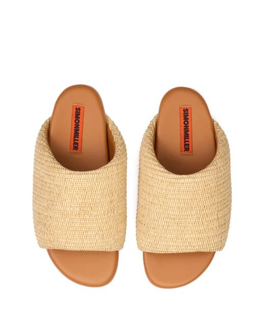Simon Miller White Raffia Bubble Slides