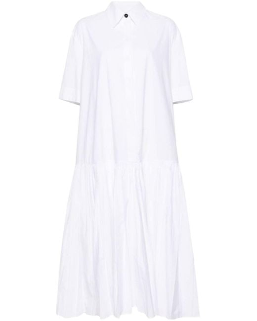 Jil Sander White Cotton Shirt Dress