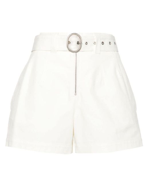 Jil Sander White Jeans-Shorts mit Gürtel