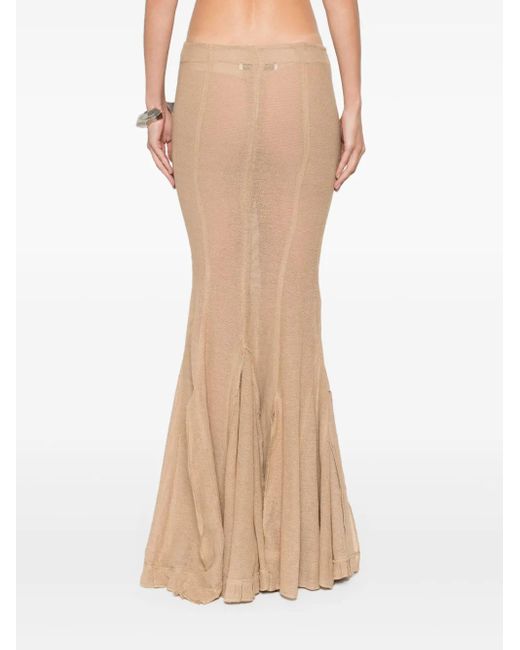 Ludovic de Saint Sernin Natural Mermaid Fishnet Maxi Skirt