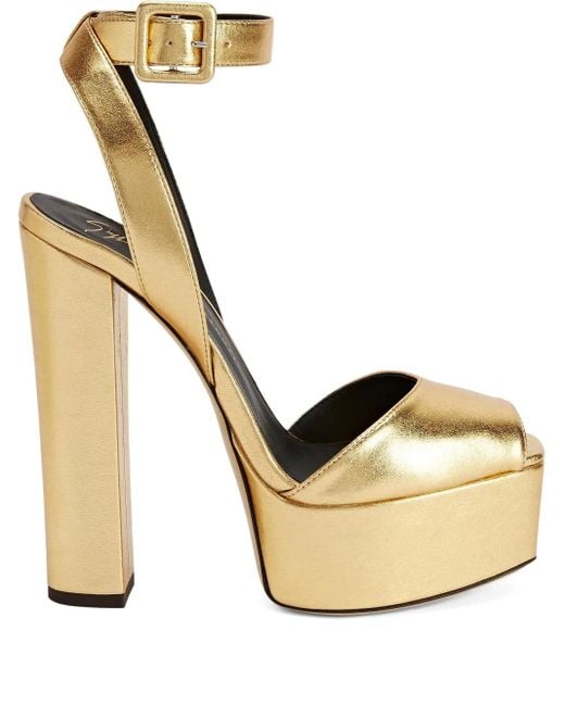 Giuseppe Zanotti Metallic 140Mm Betty Platform Heeled Sandals