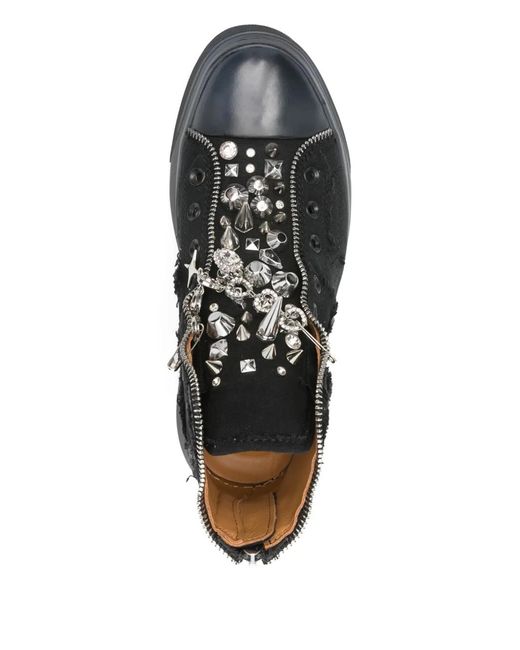 R13 Black Zip-Detail Sneakers