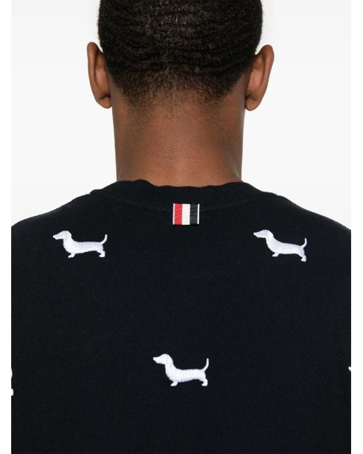 T-Shirt À Motif Chien Brodé Thom Browne pour homme en coloris Black