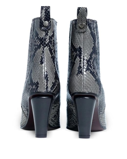 Roberto Festa Blue Nova Python-Print Ankle Boots