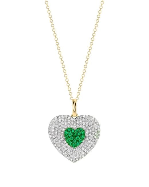 Phillips House White Infinity Heartbeat Emerald And Diamond Necklace