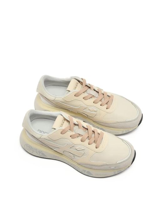 Premiata White Lauryn 7788 Leather-Panel Sneakers
