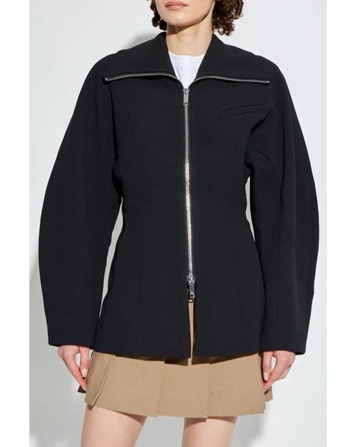Ganni Black Curved Structured Jacket