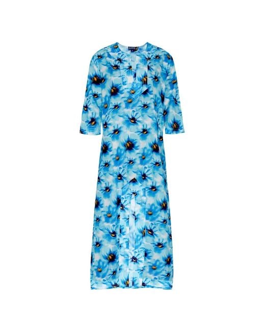 Vilebrequin Cotton Voile Kaftan Poppies - Kaftan - Leonor - Blue - Size Xs