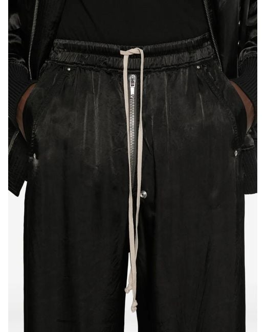 Rick Owens Black Drawstring Trousers for men