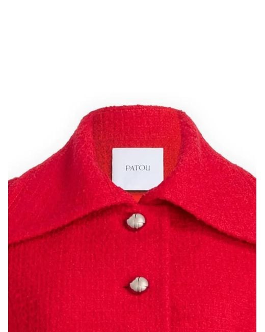 Patou Red Buttoned Tie-Waist Jacket