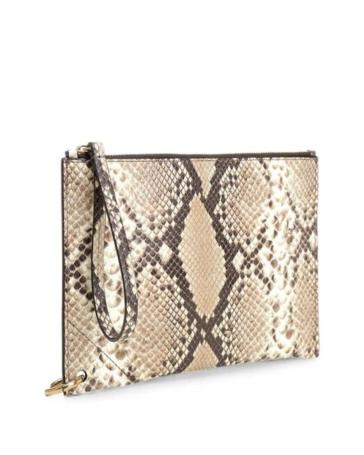 Chloé Natural Spin Snakeskin-Effect Pouch