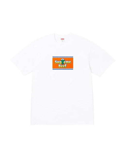 Supreme White Beef T-Shirt for men