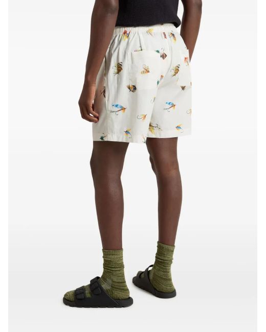 Woolrich White Graphic-Print Shorts for men