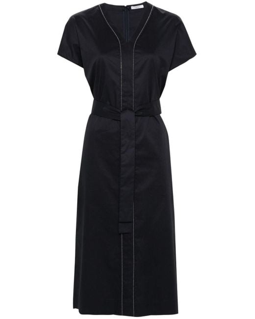 Peserico Black Bead-embellished Midi Dress
