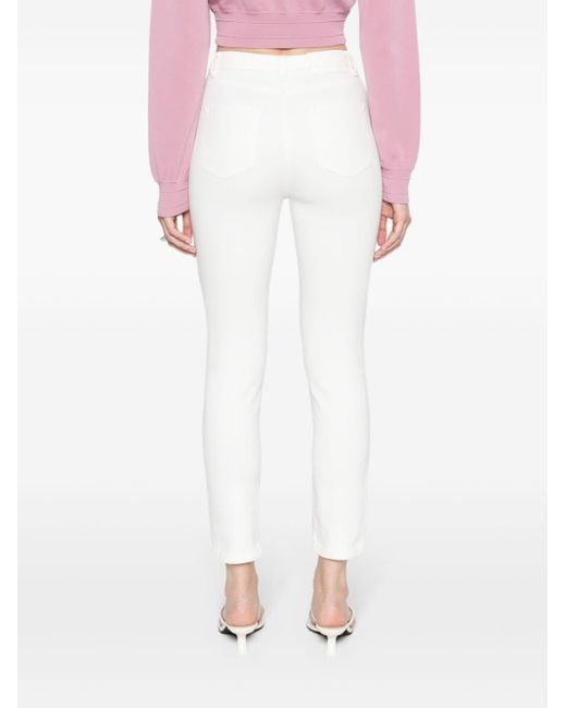 Pinko White Susan High-waisted Jeans