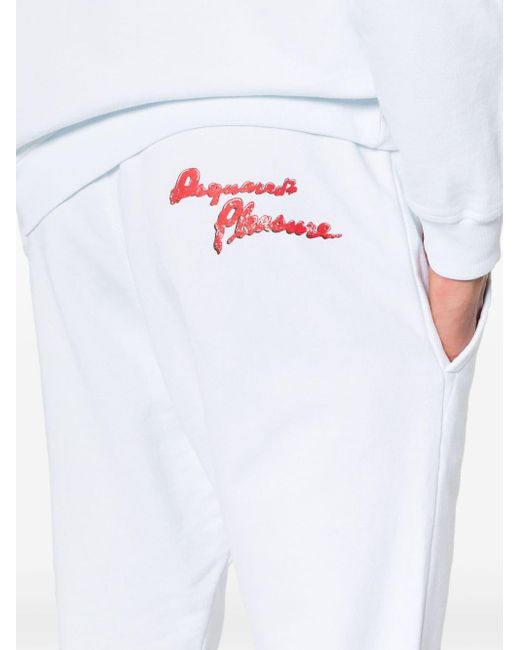 DSquared² White Logo-print Track Pants for men