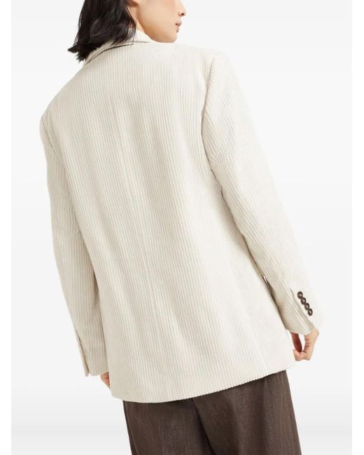 Blazer A Coste di Brunello Cucinelli in White