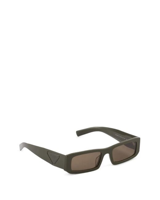 Prada Gray Sunglasses With Triangle Logo for men