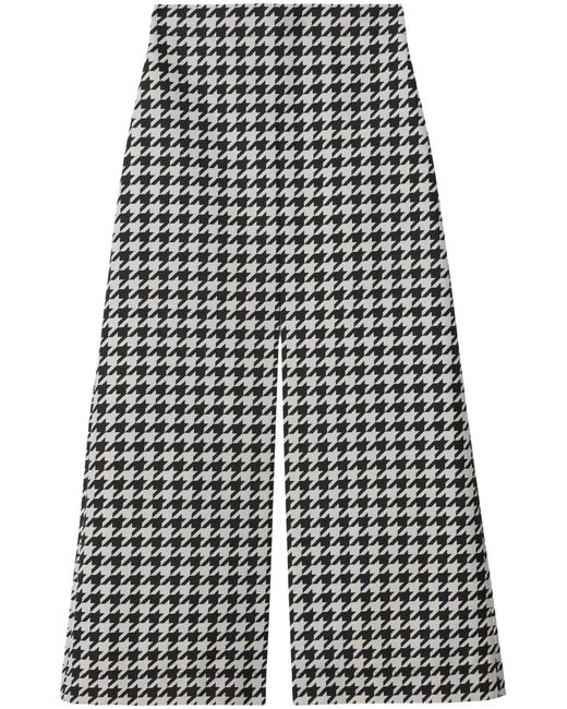 Jupe Évasée À Motif Pied-De-Poule Burberry en coloris Black