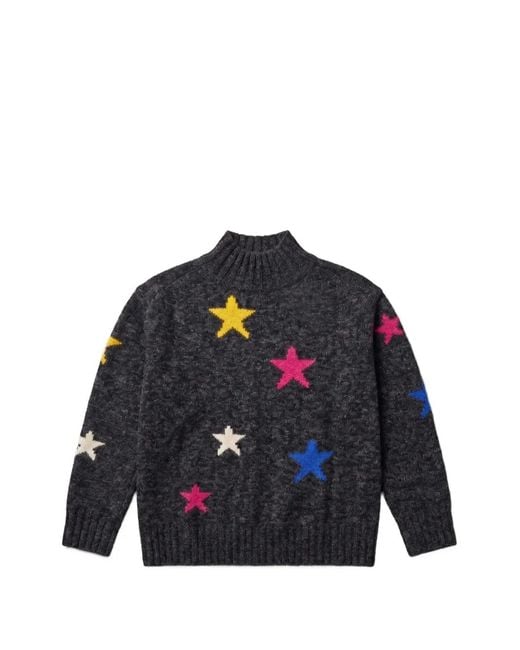 Chinti & Parker Blue Star-Intarsia Roll-Neck Sweater
