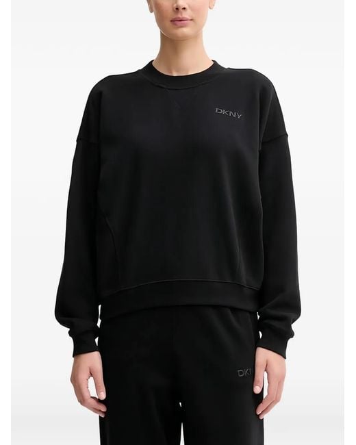 DKNY Black Logo-Print Crew-Neck Sweatshirt