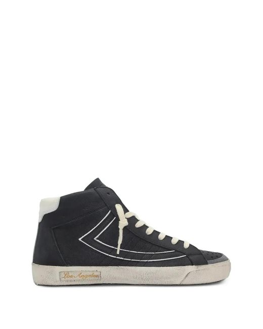 HTC Black Vipers Distressed Leather Sneakers