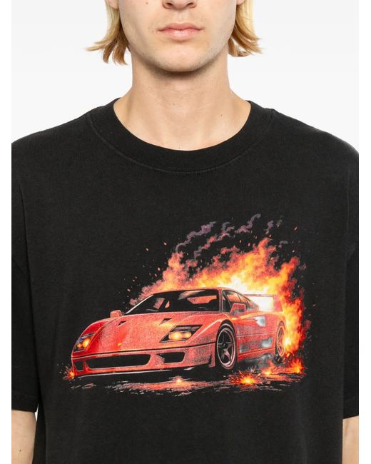 Melt Black Graphic-Print T-Shirt for men