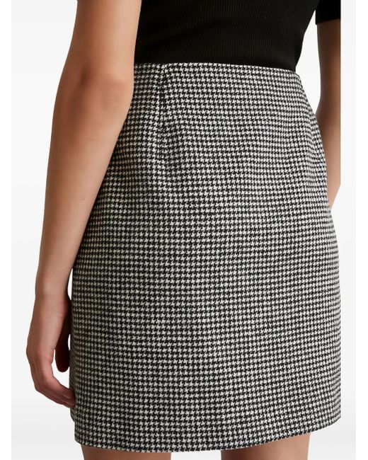 Marc O' Polo Gray Houndstooth-Pattern Miniskirt