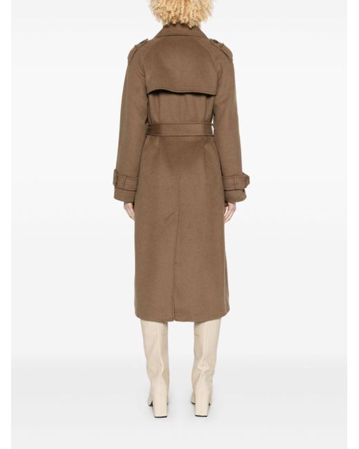 Kaos Brown Felted Trench Coat