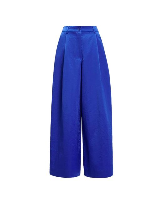 Essentiel Antwerp Blue Pleated Palazzo Pants
