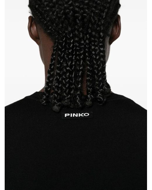 Pinko Black Lourdes Crew-Neck Sweater