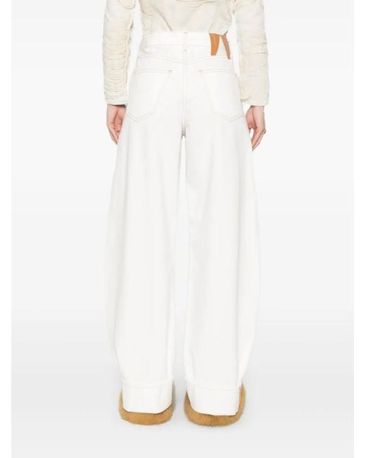 DARKPARK White Barrel-Leg Jeans