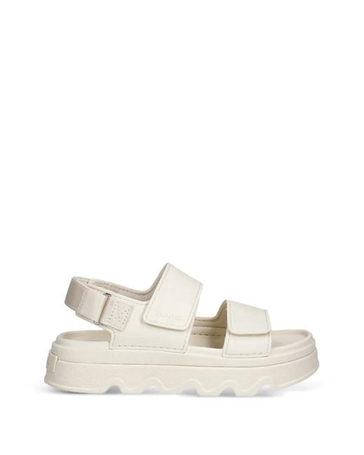 Sorel White Touch-Strap Platform Sandals