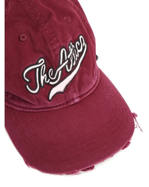 The Attico Logo-Embroidered Frayed-Edge Baseball Cap