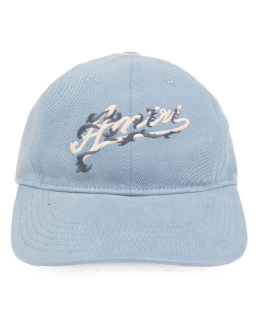 Amiri Blue Logo-embroidered Cotton Cap for men