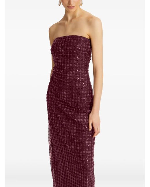 Abito Lungo A Tubino Bordeaux Con Paillettes di ROTATE BIRGER CHRISTENSEN in Purple