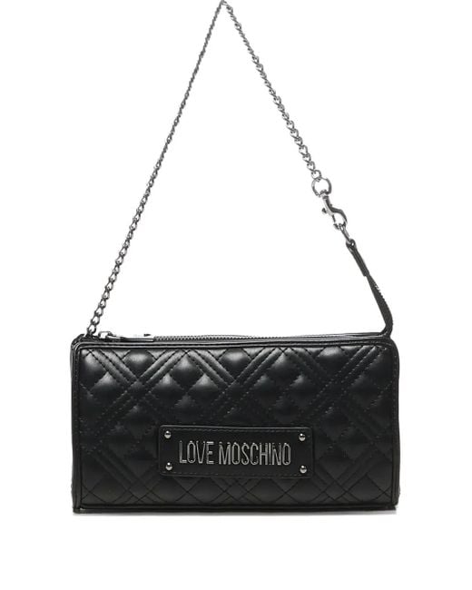 Bolso de hombro acolchado Love Moschino de color Black