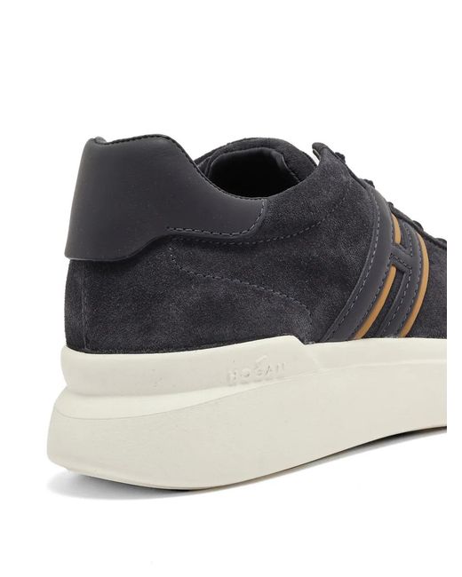 Hogan Blue Baskets En Daim À Patch Logo for men