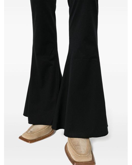 KNWLS Black Drd Flared Trousers