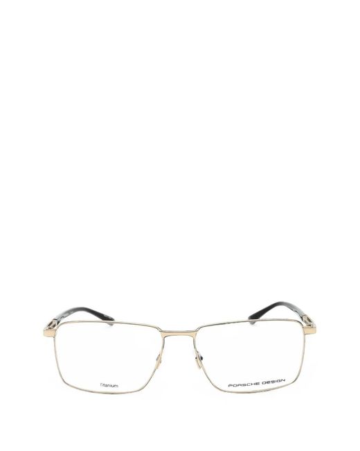 Porsche Design Natural Rectangle-Frame Glasses for men